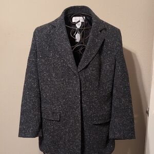 Casual Corner Charcoal Tweed Blazer